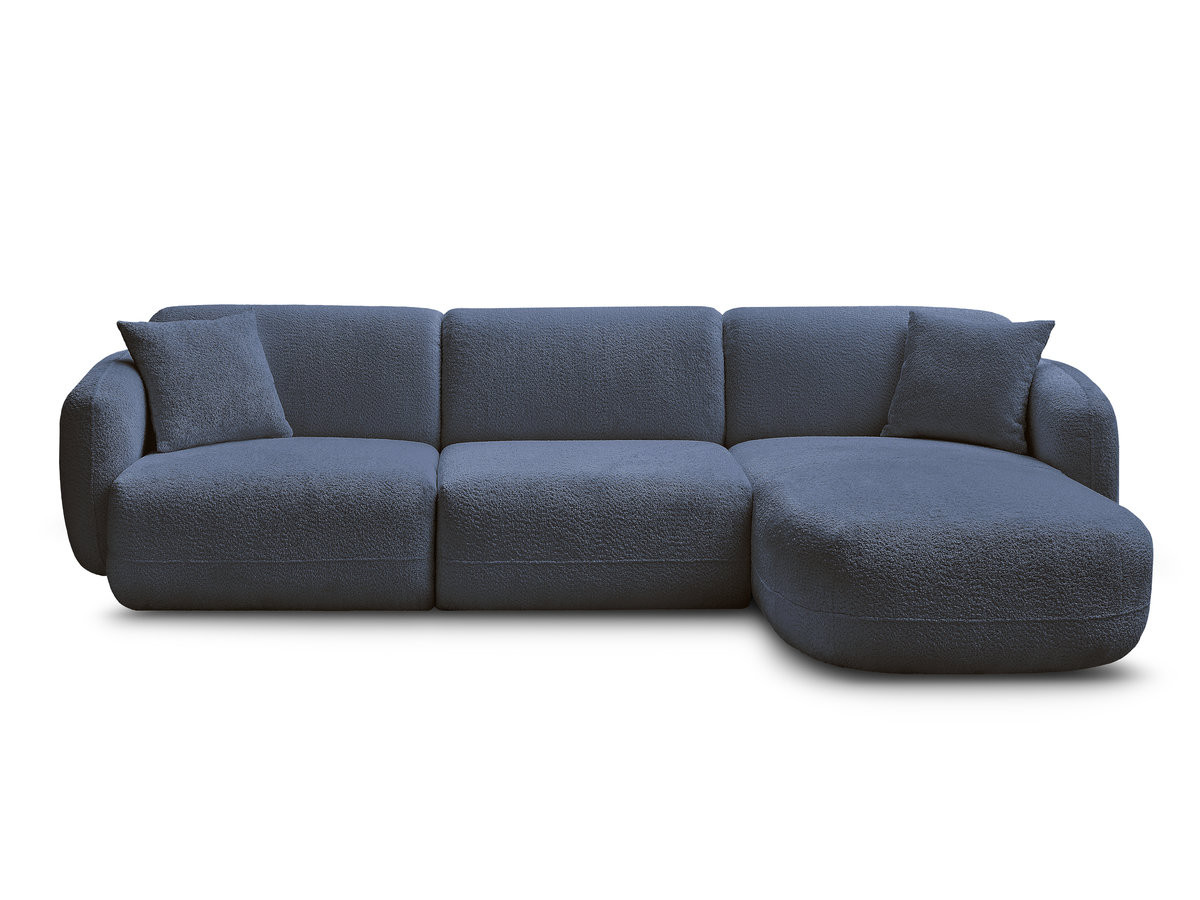 Canapé d'angle fixe modulable ANDA tissu chenille