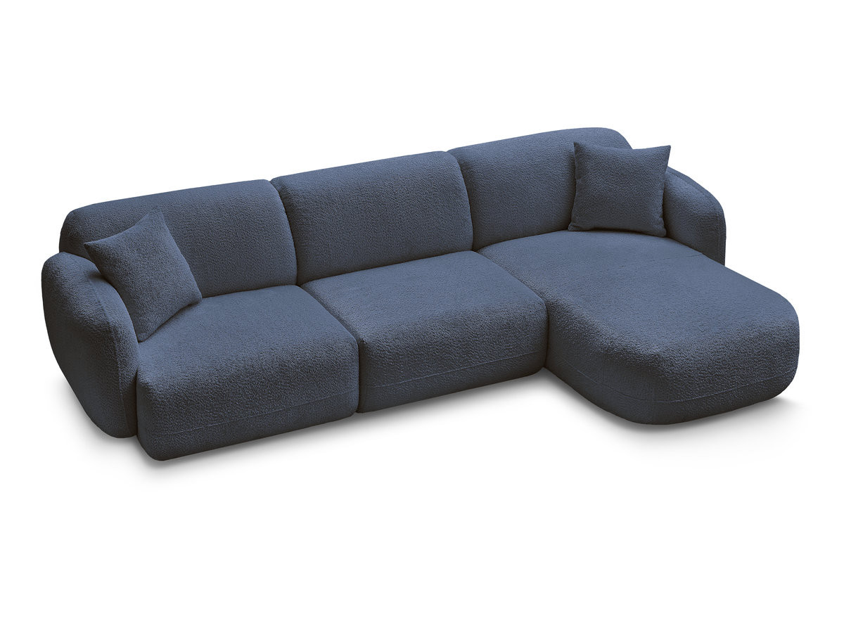 Canapé d'angle fixe modulable ANDA tissu chenille