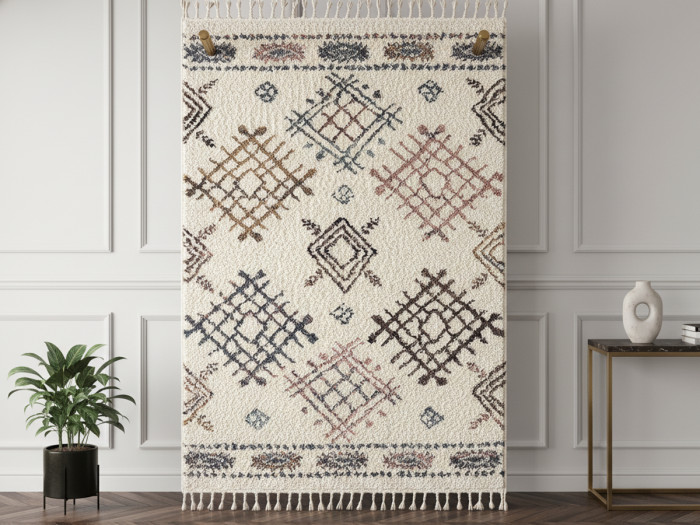 Tapis shaggy IRIS motif berbère