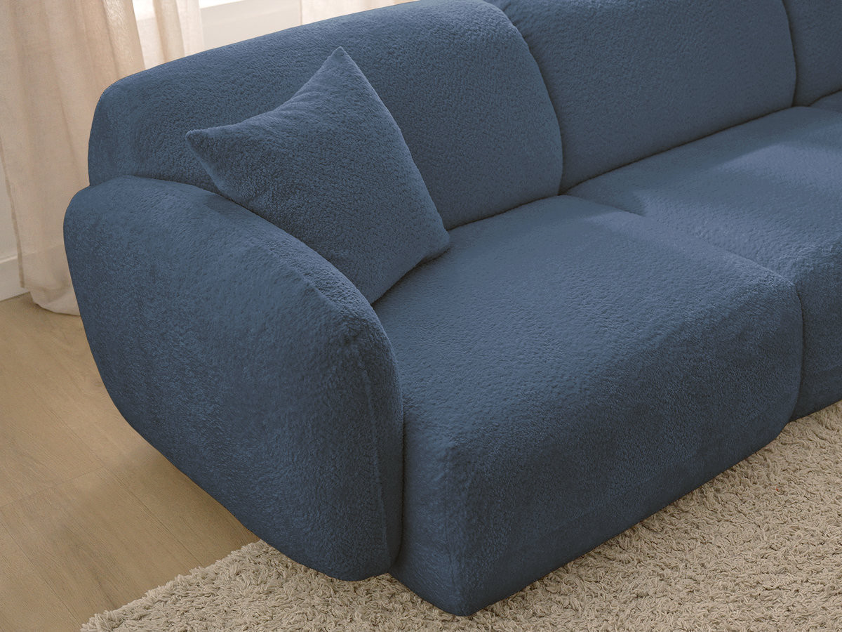 Canapé d'angle fixe modulable ANDA tissu chenille