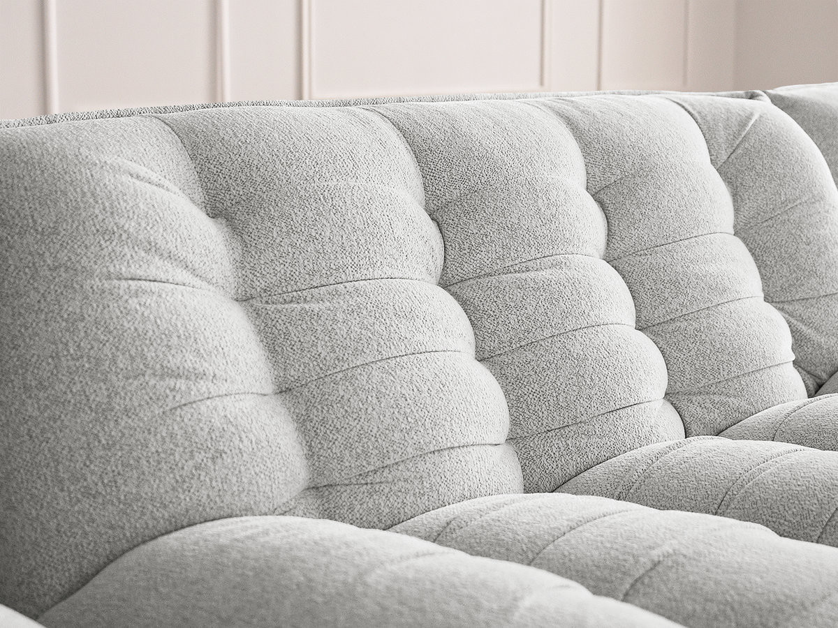 Modulaire vaste bank SERENA met twee 1-zits fauteuils en een 2-zits fauteuil in gemęleerde stof met voetenbank