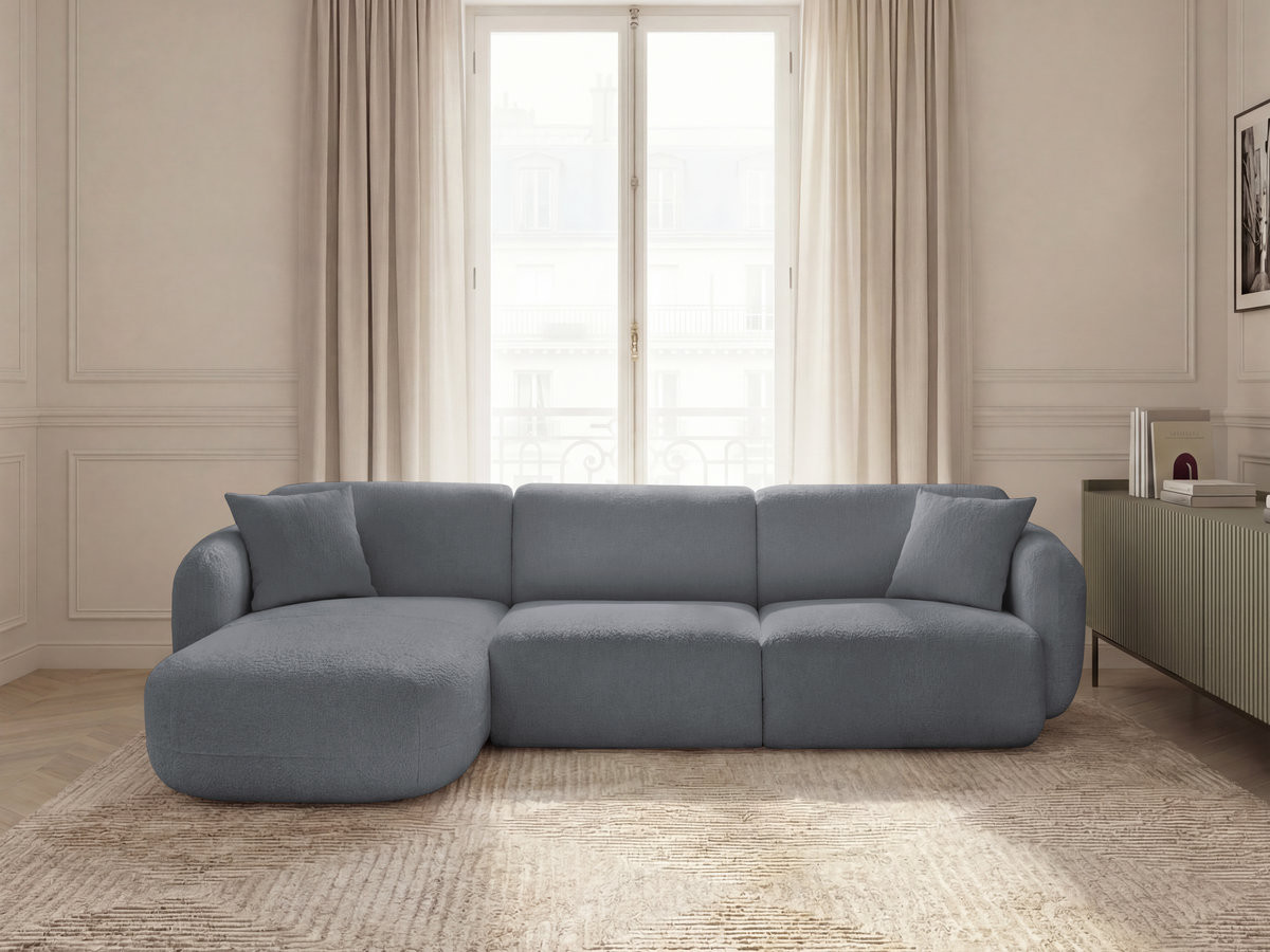 Canapé d'angle modulable ANDA chenille gris — vue 4