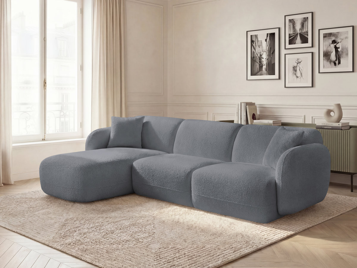 Canapé d'angle modulable ANDA chenille gris