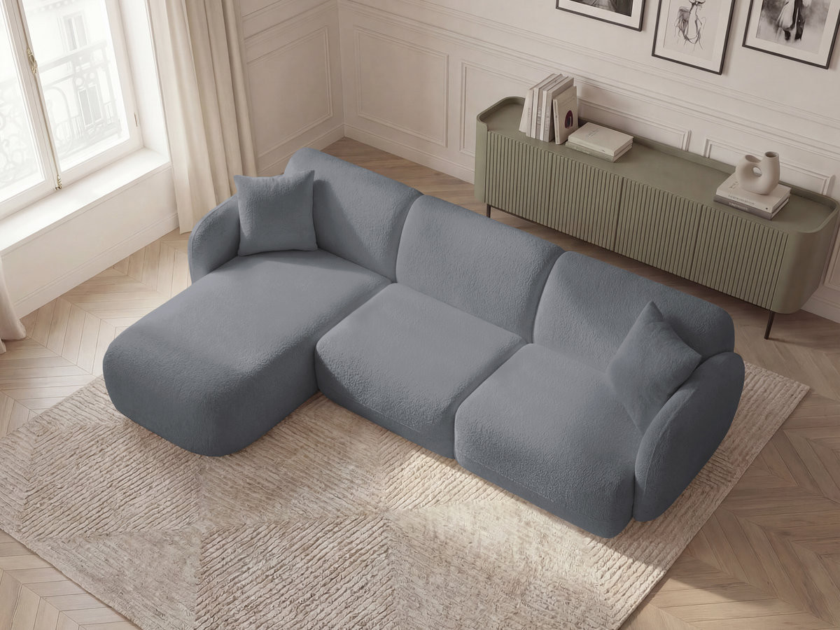Canapé d'angle modulable ANDA chenille gris — vue 5