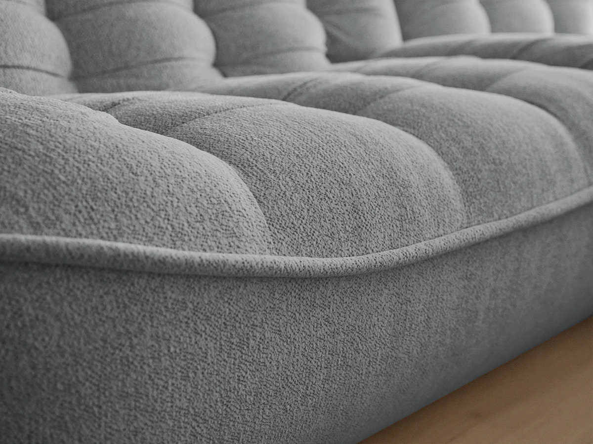 Modulaire vaste bank SERENA met twee 1-zits fauteuils en een 2-zits fauteuil in gemęleerde stof met voetenbank