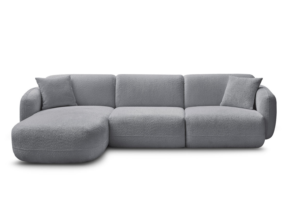 Canapé d'angle fixe modulable ANDA tissu chenille