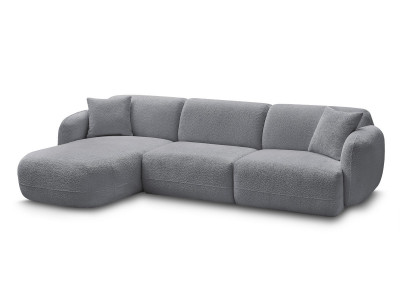 Canapé d'angle fixe modulable ANDA tissu chenille