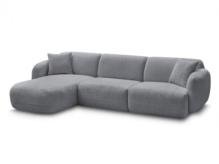 Canapé d'angle fixe modulable ANDA tissu chenille