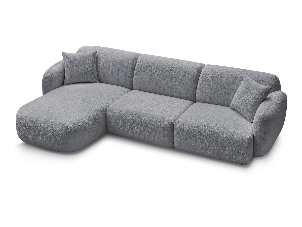 Canapé d'angle fixe modulable ANDA tissu chenille