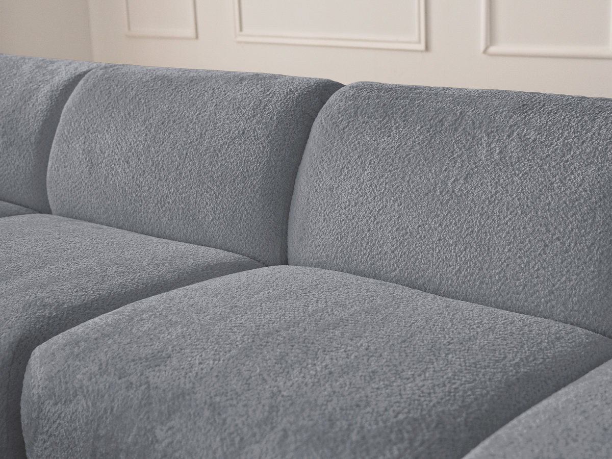 Canapé d'angle fixe modulable ANDA tissu chenille