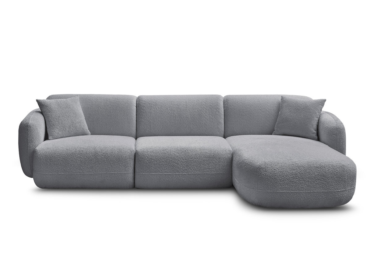 Canapé d'angle fixe modulable ANDA tissu chenille