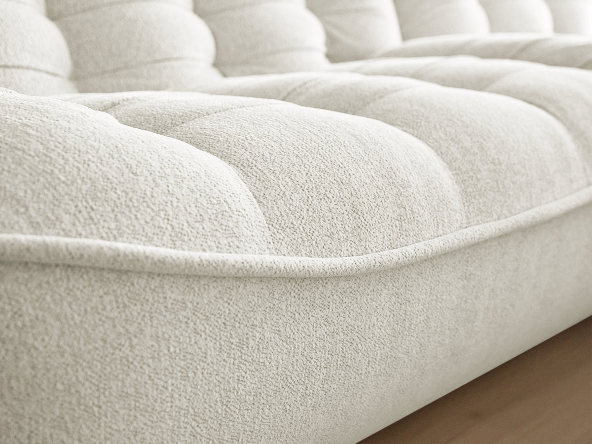 Modulaire vaste bank SERENA met twee 1-zits fauteuils en een 2-zits fauteuil in gemęleerde stof met voetenbank