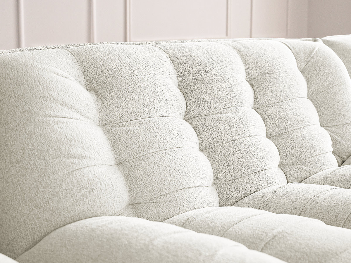 Modulaire vaste bank SERENA met twee 1-zits fauteuils en een 2-zits fauteuil in gemęleerde stof met voetenbank