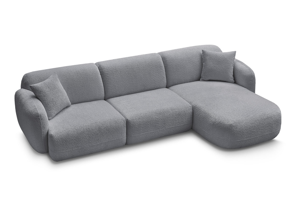 Canapé d'angle fixe modulable ANDA tissu chenille