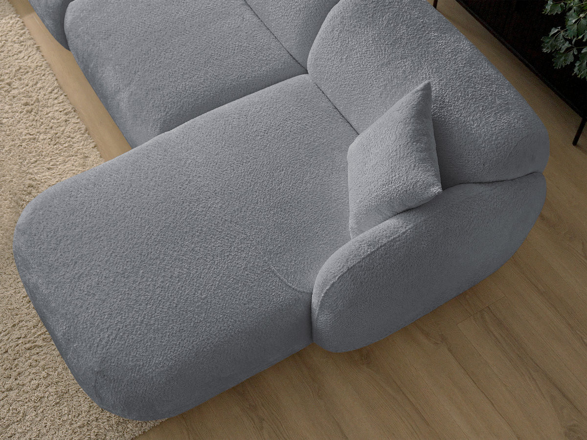 Canapé d'angle fixe modulable ANDA tissu chenille