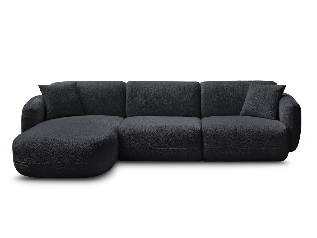 Canapé d'angle fixe modulable ANDA tissu chenille