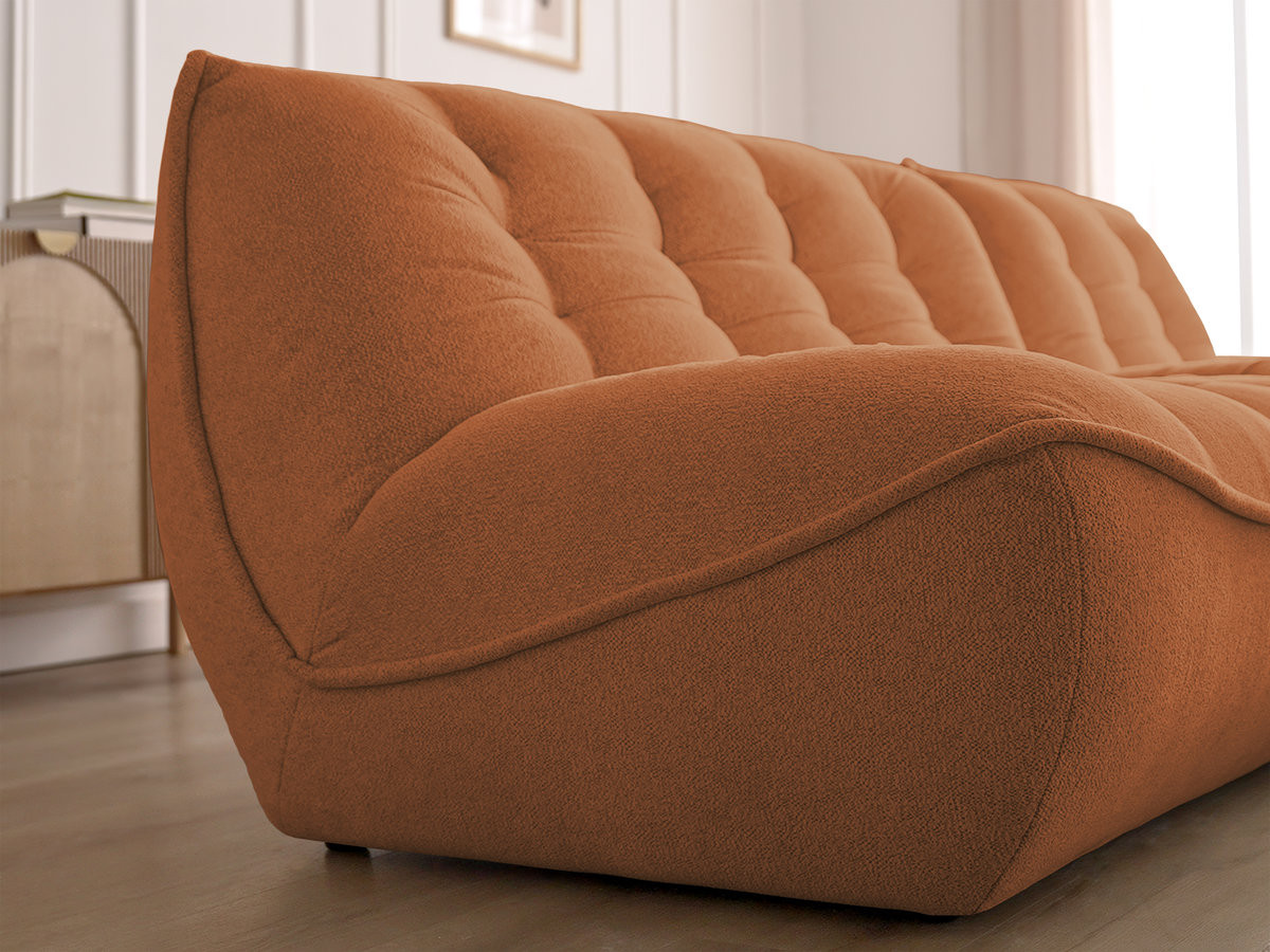 Modulaire vaste bank SERENA met twee 1-zits fauteuils en een 2-zits fauteuil in gemęleerde stof met voetenbank