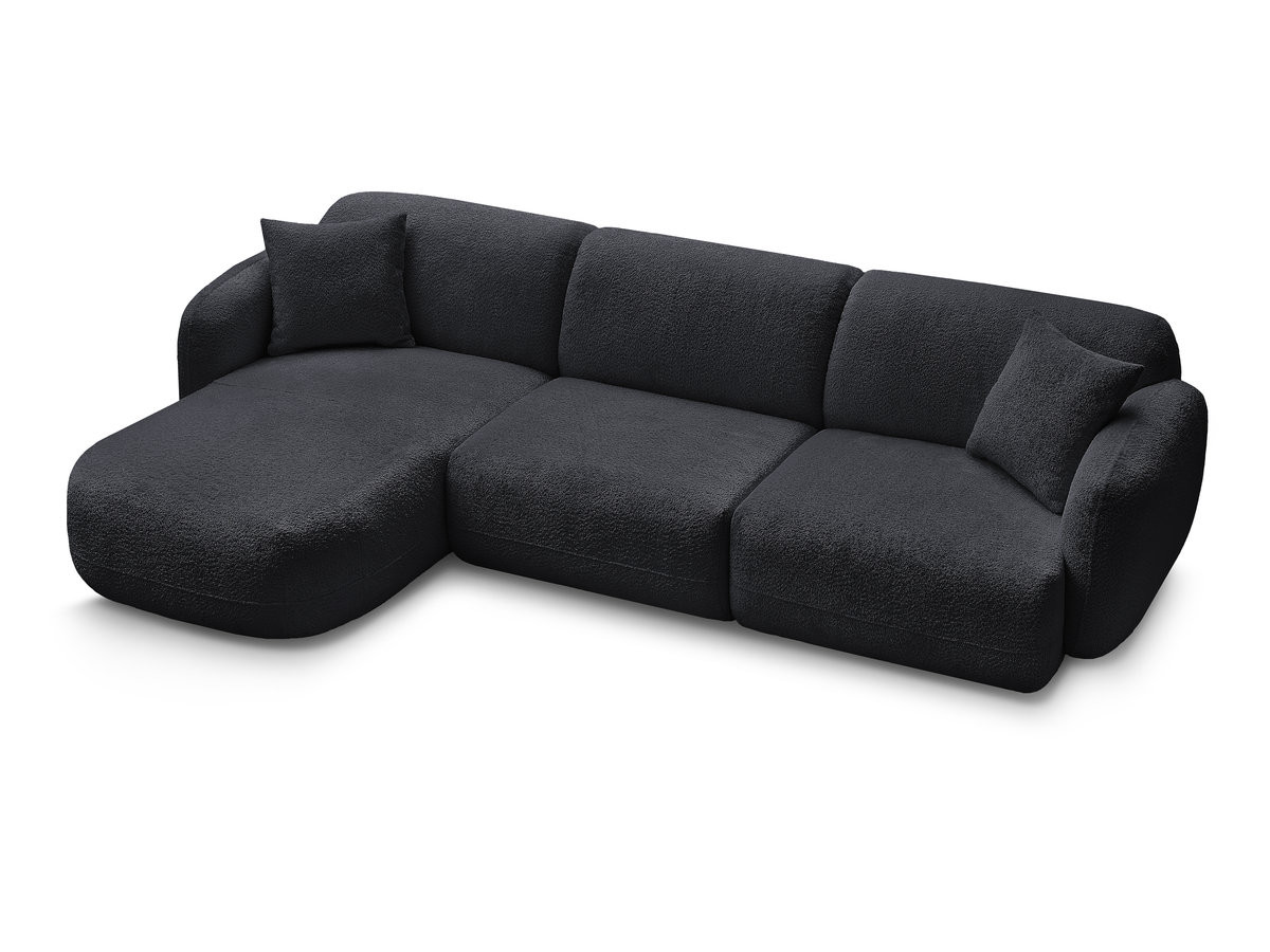 Canapé d'angle fixe modulable ANDA tissu chenille