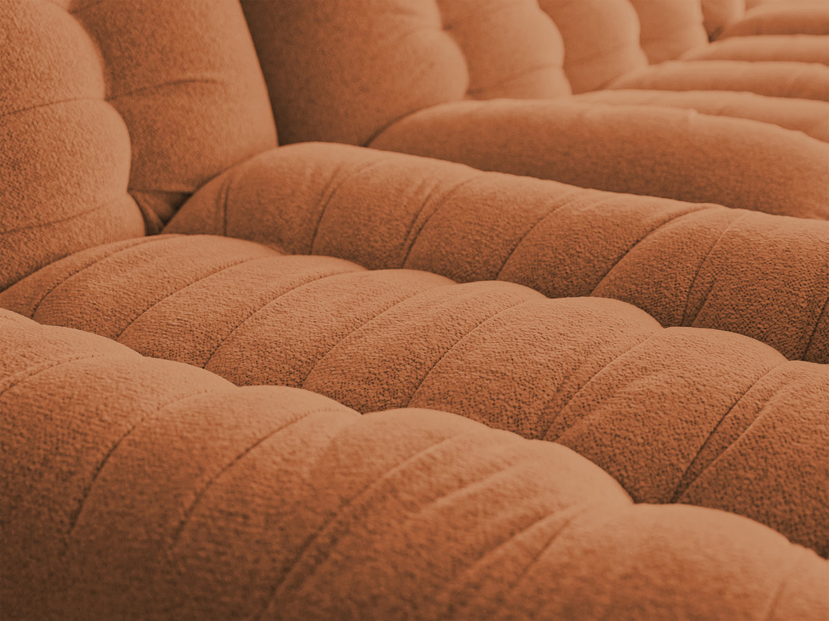 Modulaire vaste bank SERENA met twee 1-zits fauteuils en een 2-zits fauteuil in gemęleerde stof met voetenbank