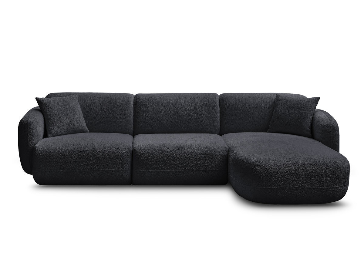 Canapé d'angle fixe modulable ANDA tissu chenille