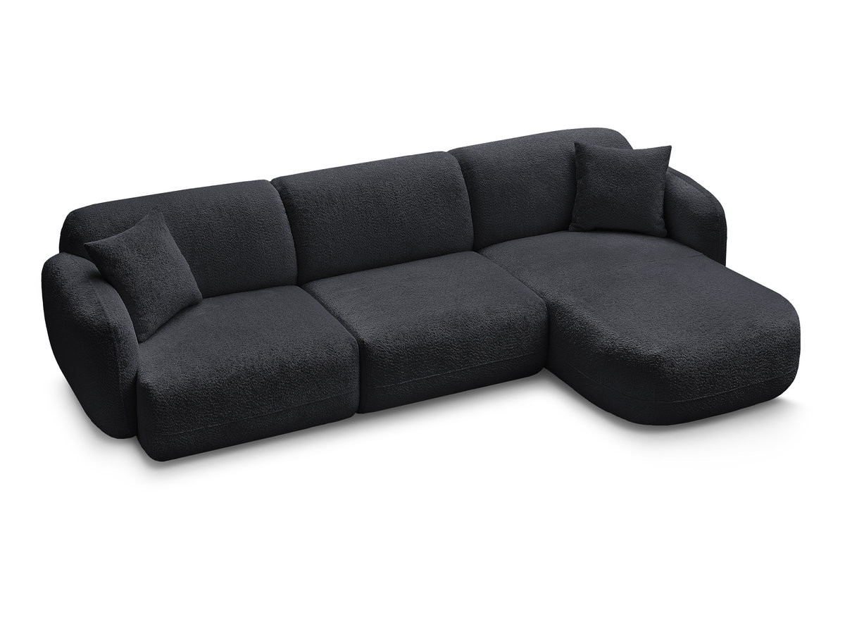 Canapé d'angle fixe modulable ANDA tissu chenille
