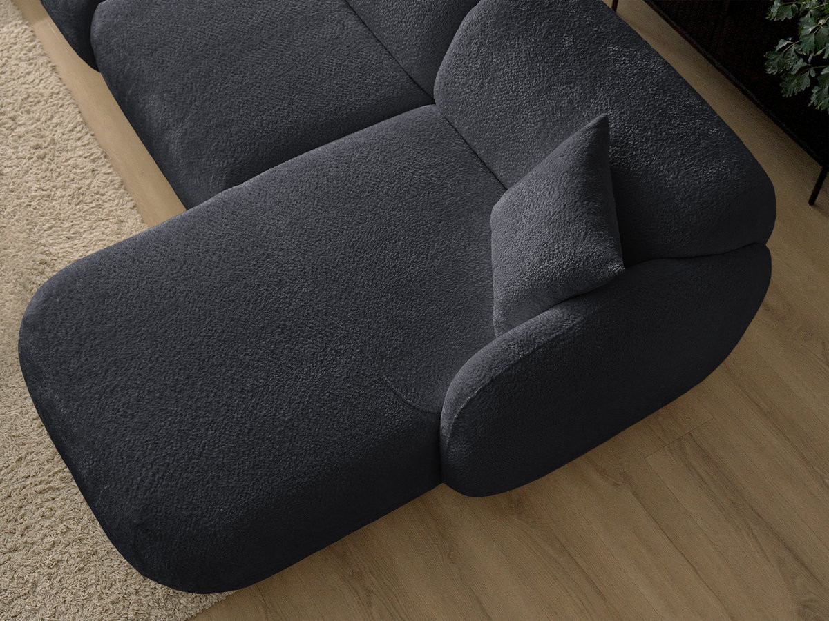 Canapé d'angle fixe modulable ANDA tissu chenille