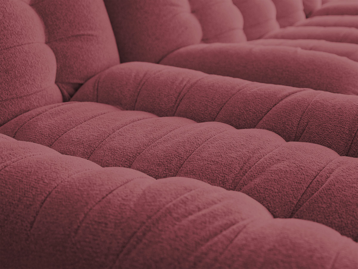 Modulaire vaste bank SERENA met twee 1-zits fauteuils en een 2-zits fauteuil in gemęleerde stof met voetenbank