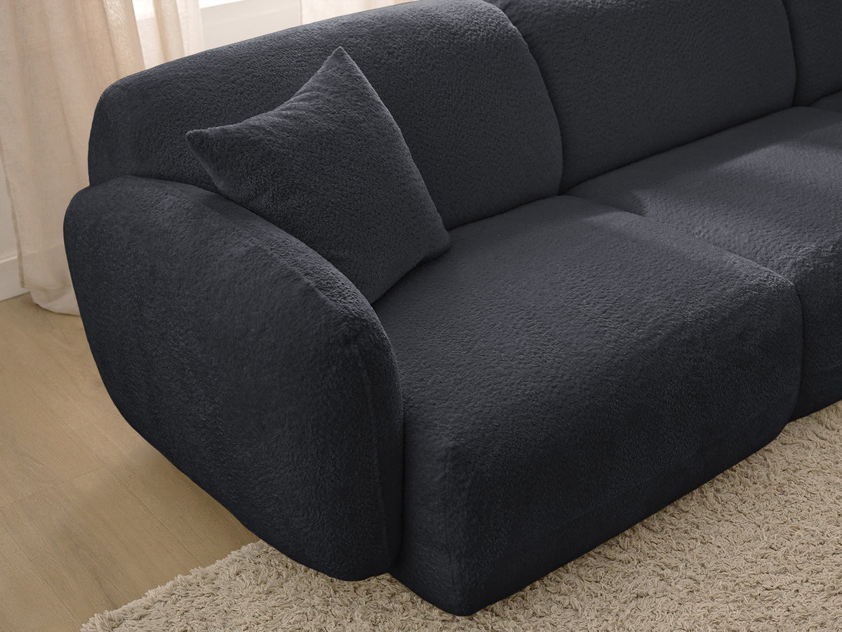 Canapé d'angle fixe modulable ANDA tissu chenille