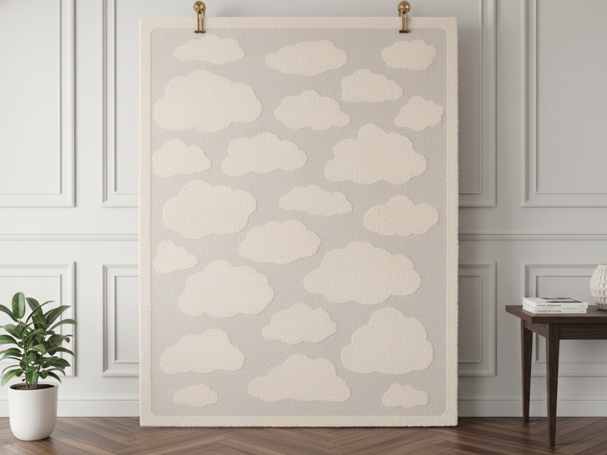 MAPA laagpolig vloerkleed met wolkenpatroon
