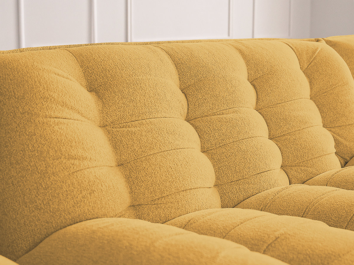 Modulaire vaste bank SERENA met twee 1-zits fauteuils en een 2-zits fauteuil in gemęleerde stof met voetenbank