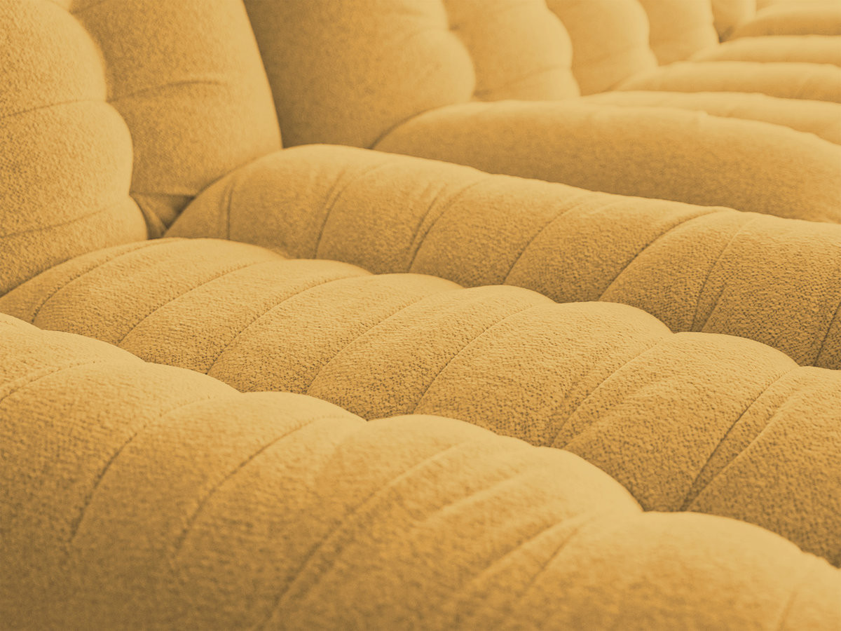 Modulaire vaste bank SERENA met twee 1-zits fauteuils en een 2-zits fauteuil in gemęleerde stof met voetenbank