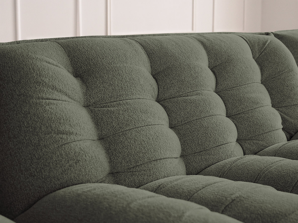 Modulaire vaste bank SERENA met twee 1-zits fauteuils en een 2-zits fauteuil in gemęleerde stof met voetenbank