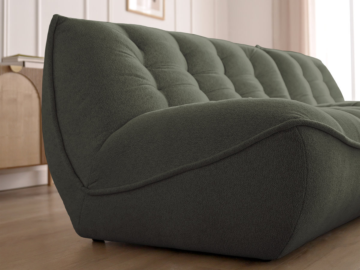 Modulaire vaste bank SERENA met twee 1-zits fauteuils en een 2-zits fauteuil in gemęleerde stof met voetenbank