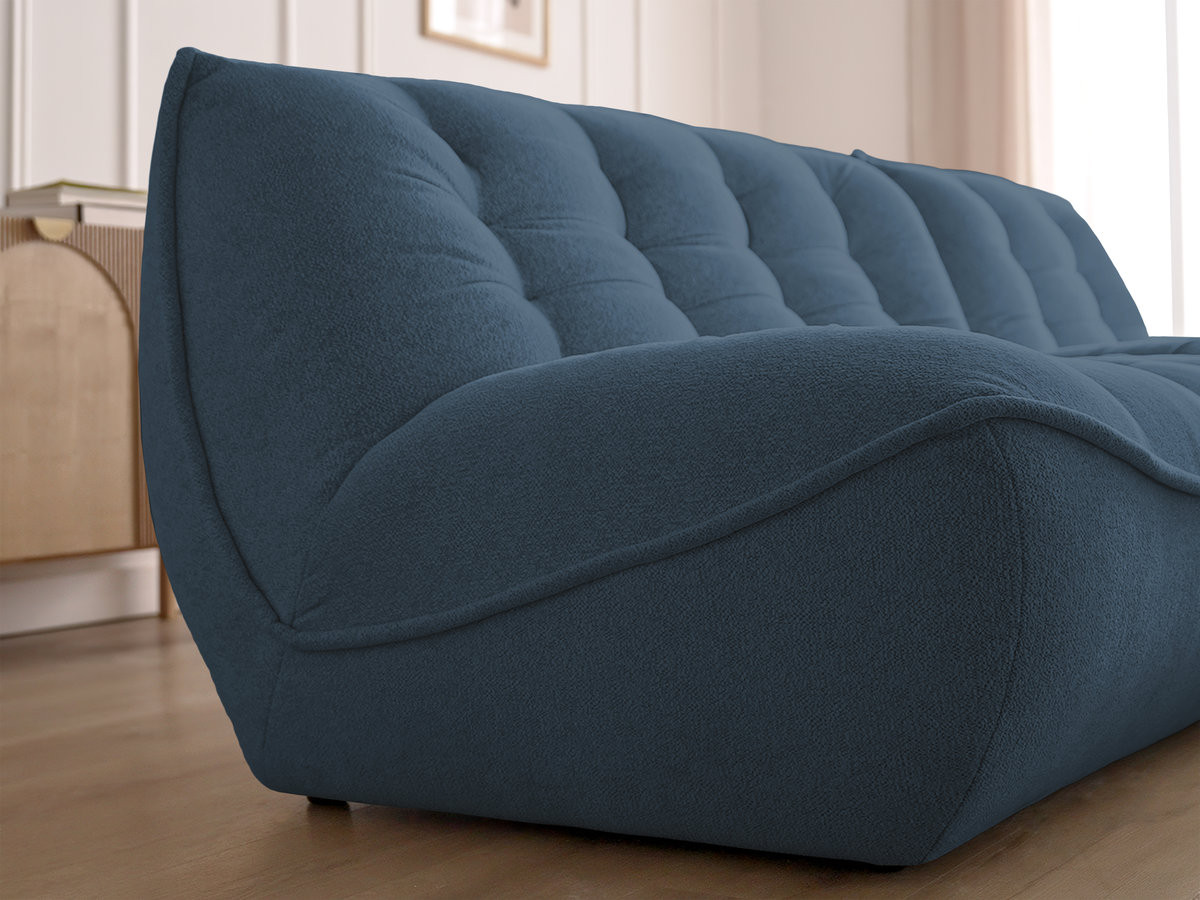Modulaire vaste bank SERENA met twee 1-zits fauteuils en een 2-zits fauteuil in gemęleerde stof met voetenbank