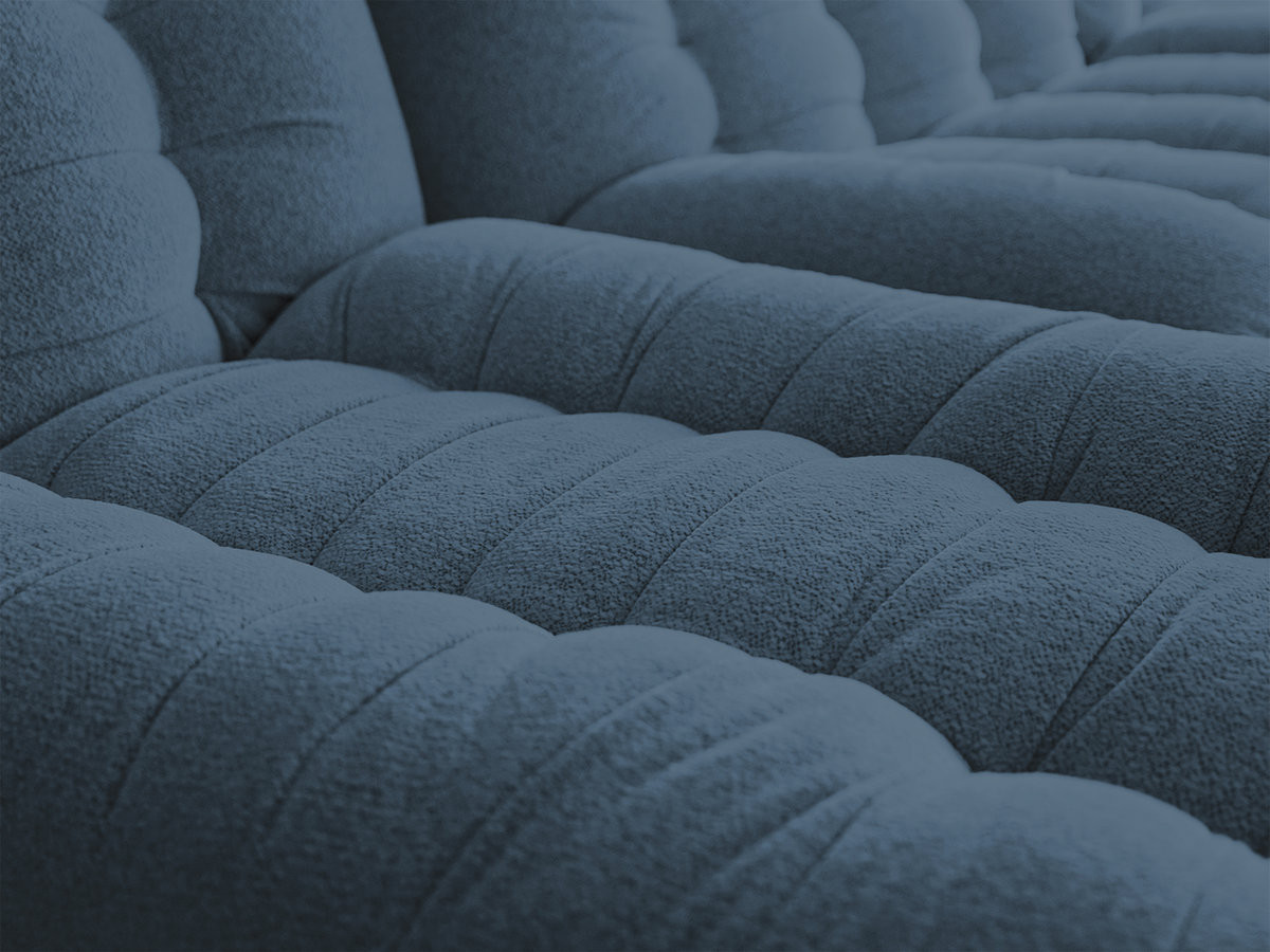 Modulaire vaste bank SERENA met twee 1-zits fauteuils en een 2-zits fauteuil in gemęleerde stof met voetenbank