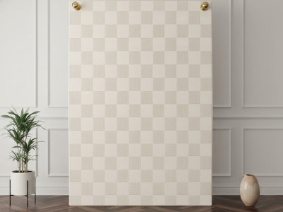 Tapis poils ras GABRIELLE motif damier