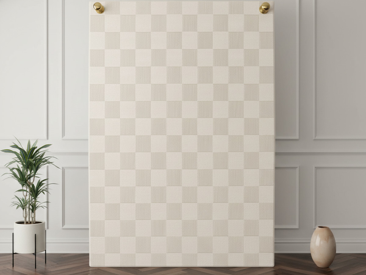 Tapis poils ras GABRIELLE motif damier Tapis poils ras GABRIELLE motif damier