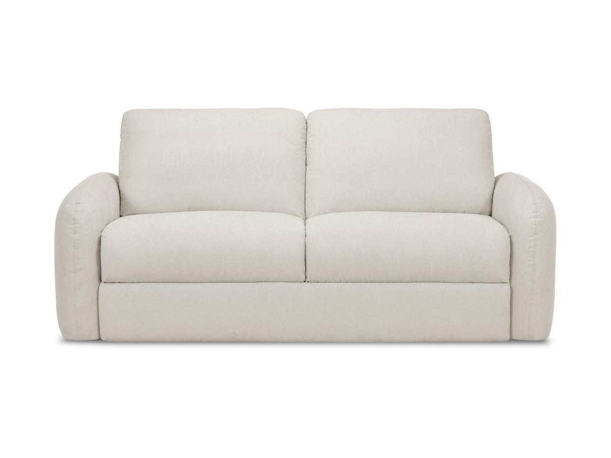 Canapé droit convertible KENAN ouverture express tissu lisse