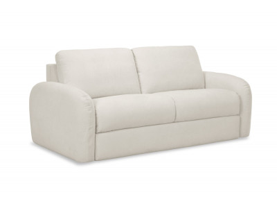 Canapé droit convertible KENAN ouverture express tissu lisse