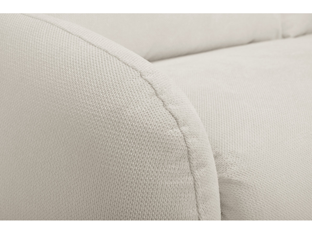 Canapé droit convertible KENAN ouverture express tissu lisse