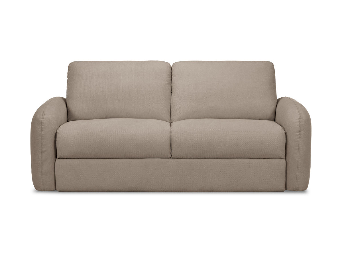 Canapé droit convertible KENAN ouverture express tissu lisse