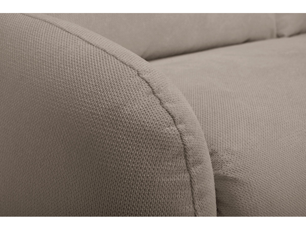 Canapé droit convertible KENAN ouverture express tissu lisse