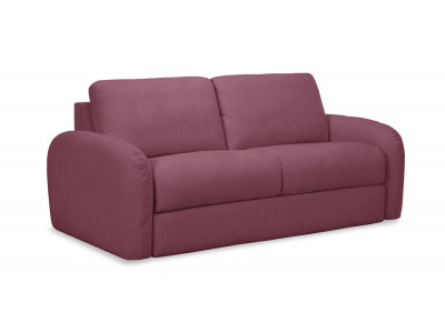 Canapé droit convertible KENAN ouverture express tissu lisse