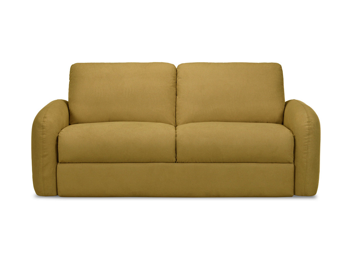 Canapé droit convertible KENAN ouverture express tissu lisse