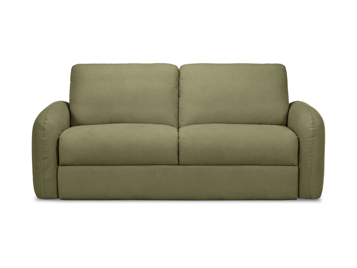 Canapé droit convertible KENAN ouverture express tissu lisse