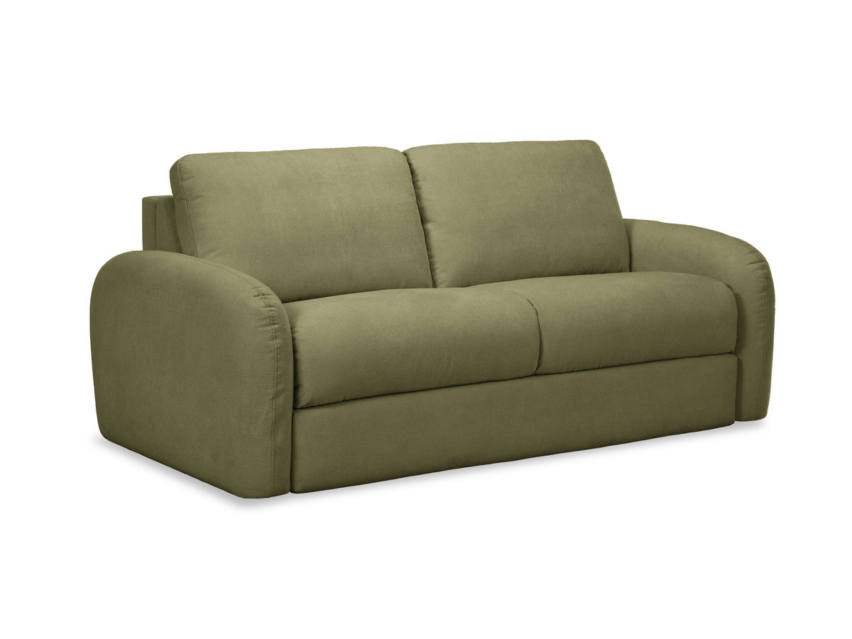 Canapé droit convertible KENAN ouverture express tissu lisse