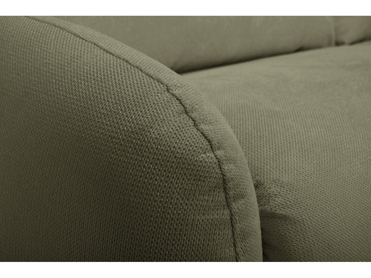 Canapé droit convertible KENAN ouverture express tissu lisse