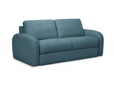 Canapé droit convertible KENAN ouverture express tissu lisse
