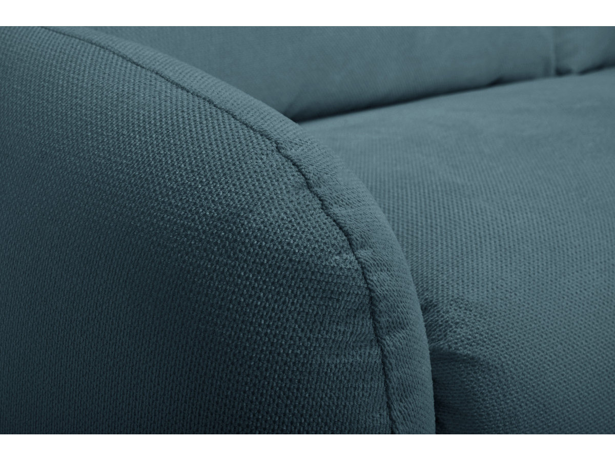 Canapé droit convertible KENAN ouverture express tissu lisse