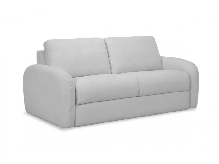 Canapé droit convertible KENAN ouverture express tissu lisse